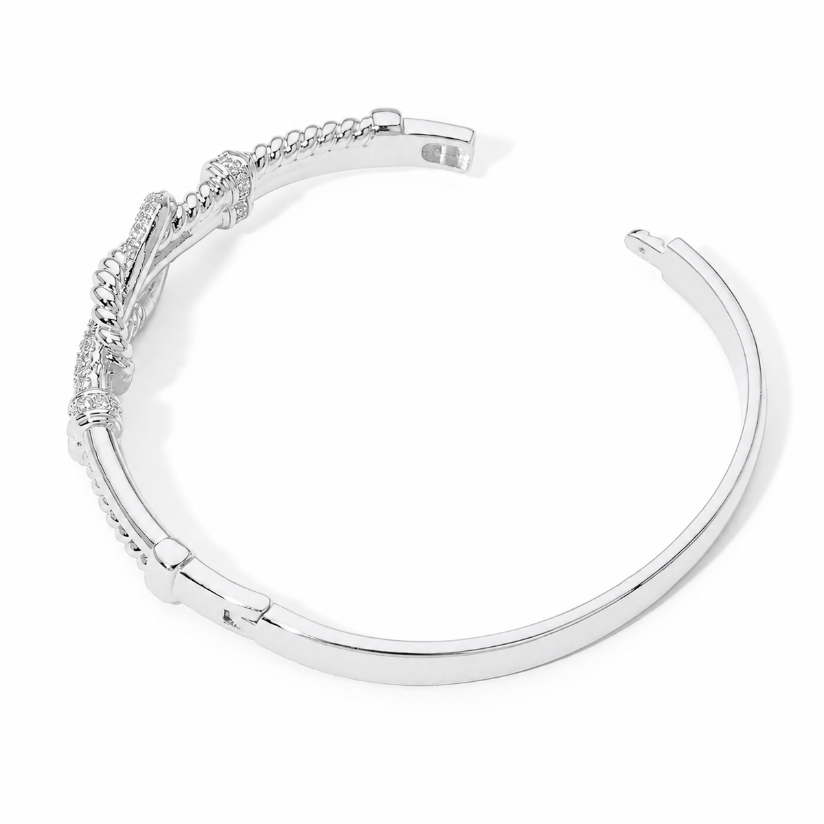 ORIEN PAVÉ KNOT HINGED BANGLE