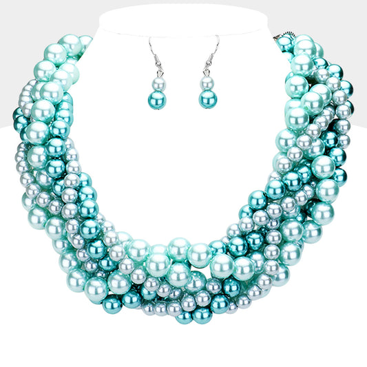 BRAIDED PEARL NECKLACE