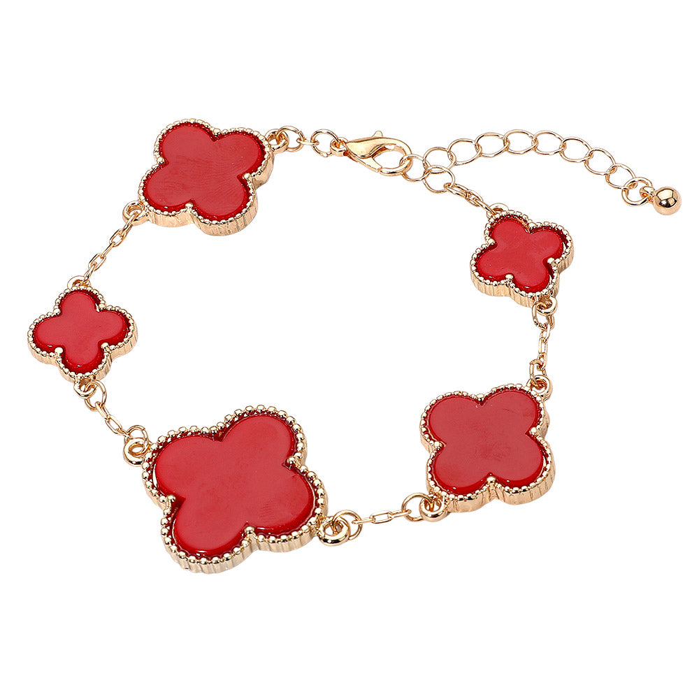 FIVE QUATREFOIL CHARM BRACELET