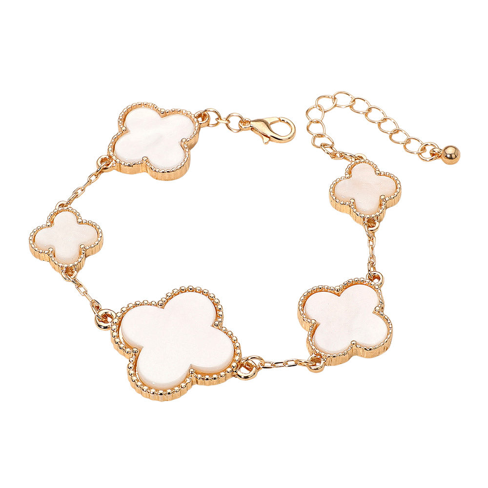 FIVE QUATREFOIL CHARM BRACELET