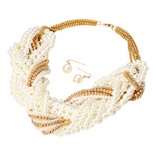 MASHA NECKLACE - CREAM/GOLD