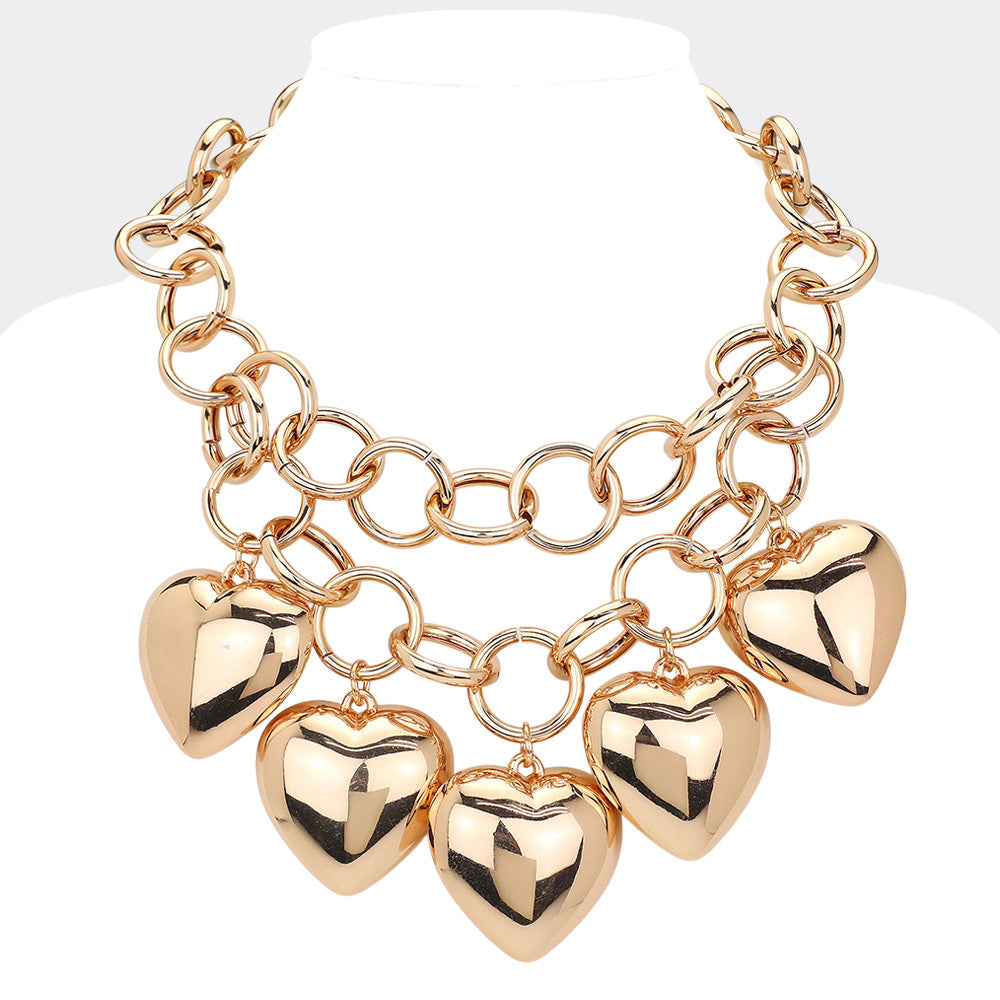 TANO CHUNKY HEARTS NECKLACE