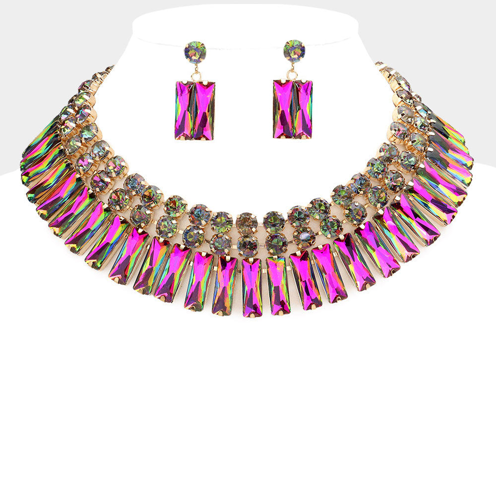 WHITNEY NECKLACE SET - CLEAR