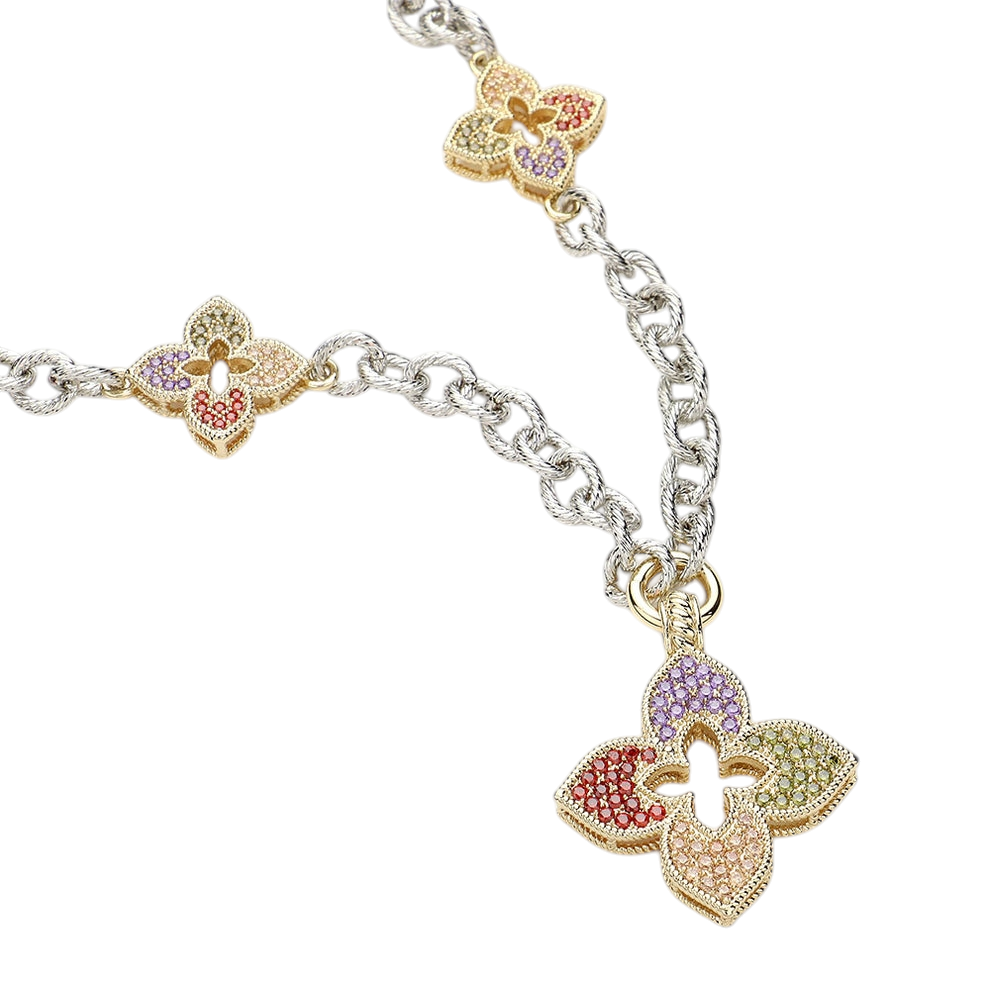 CLOVER PENDANT STATION NECKLACE