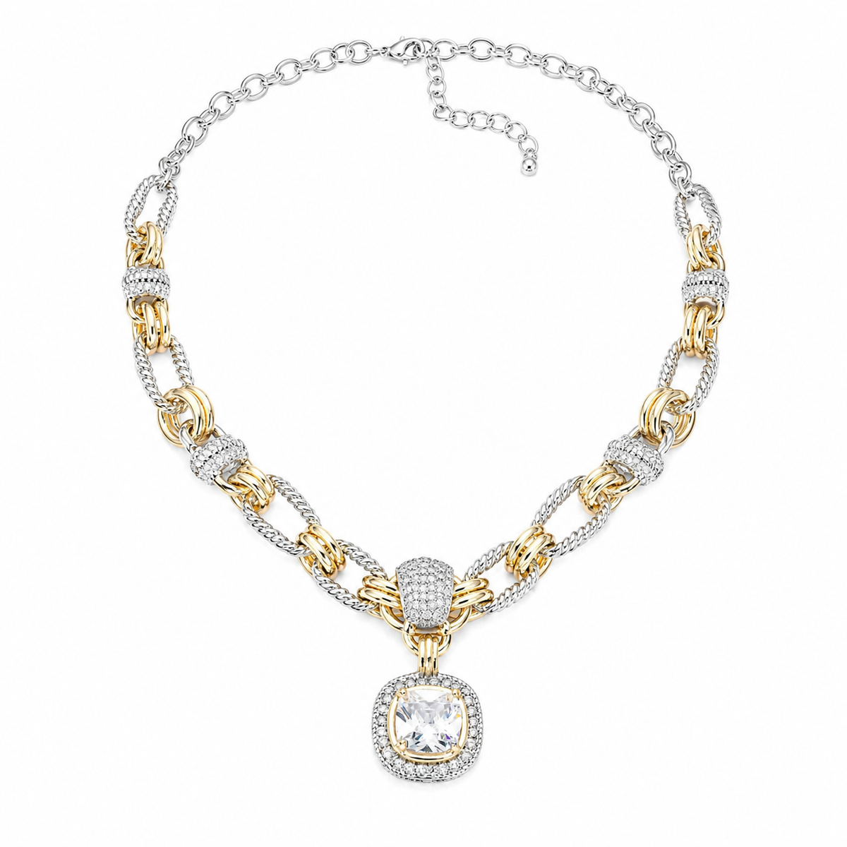 AVELINE TWO-TONE CRYSTAL NECKLACE