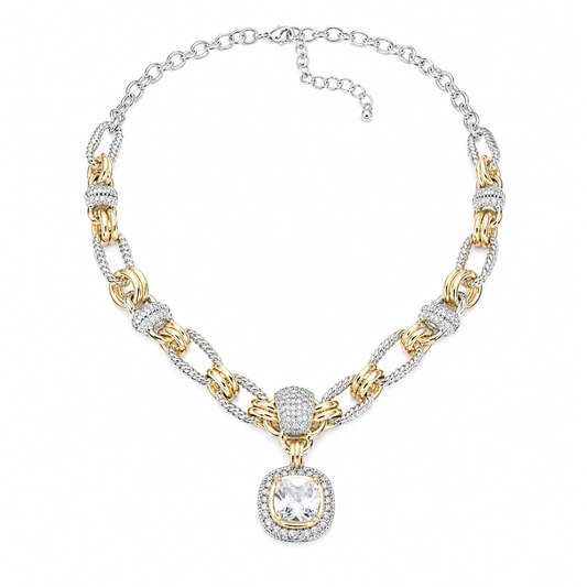 AVELINE TWO-TONE CRYSTAL NECKLACE