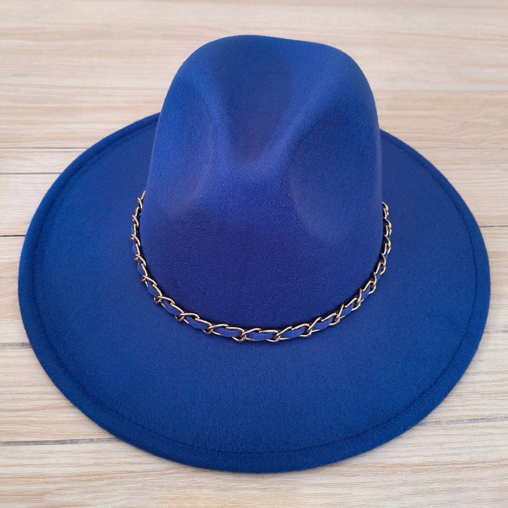 BRAIDED CHAIN FEDORA HAT