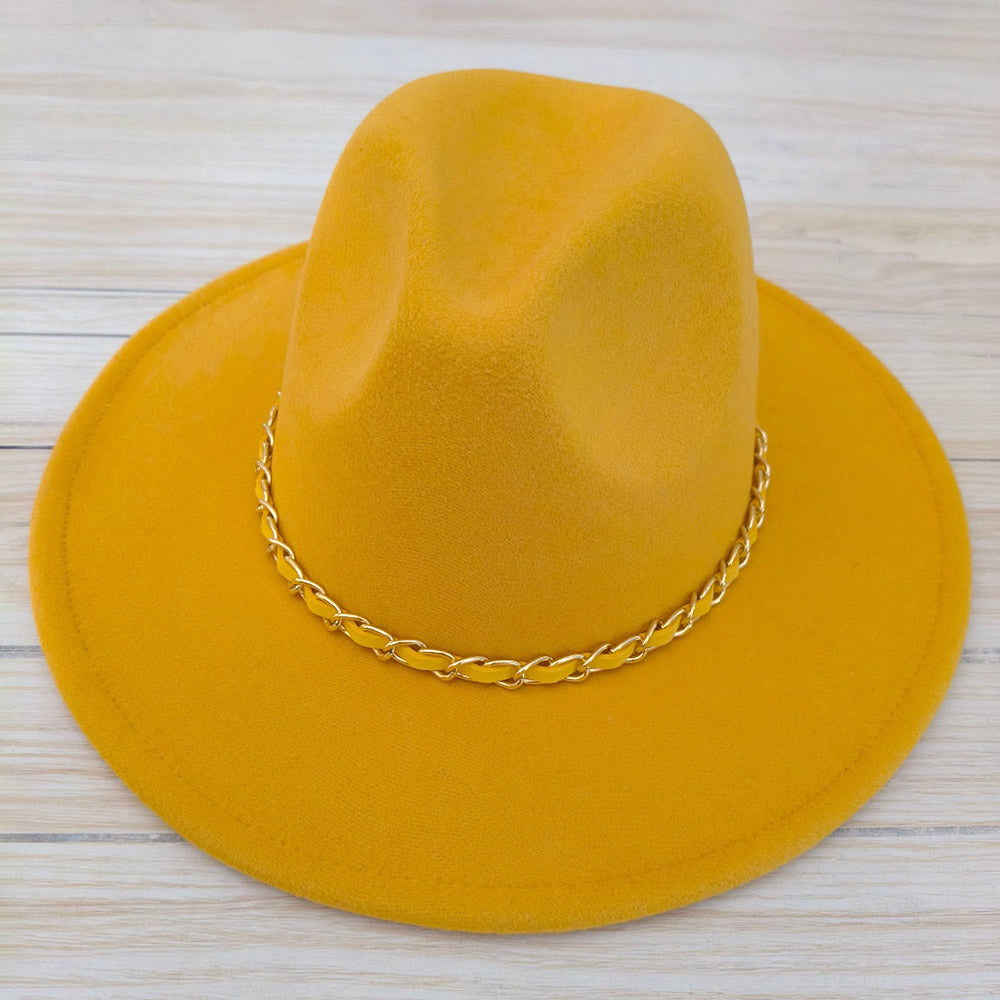 BRAIDED CHAIN FEDORA HAT
