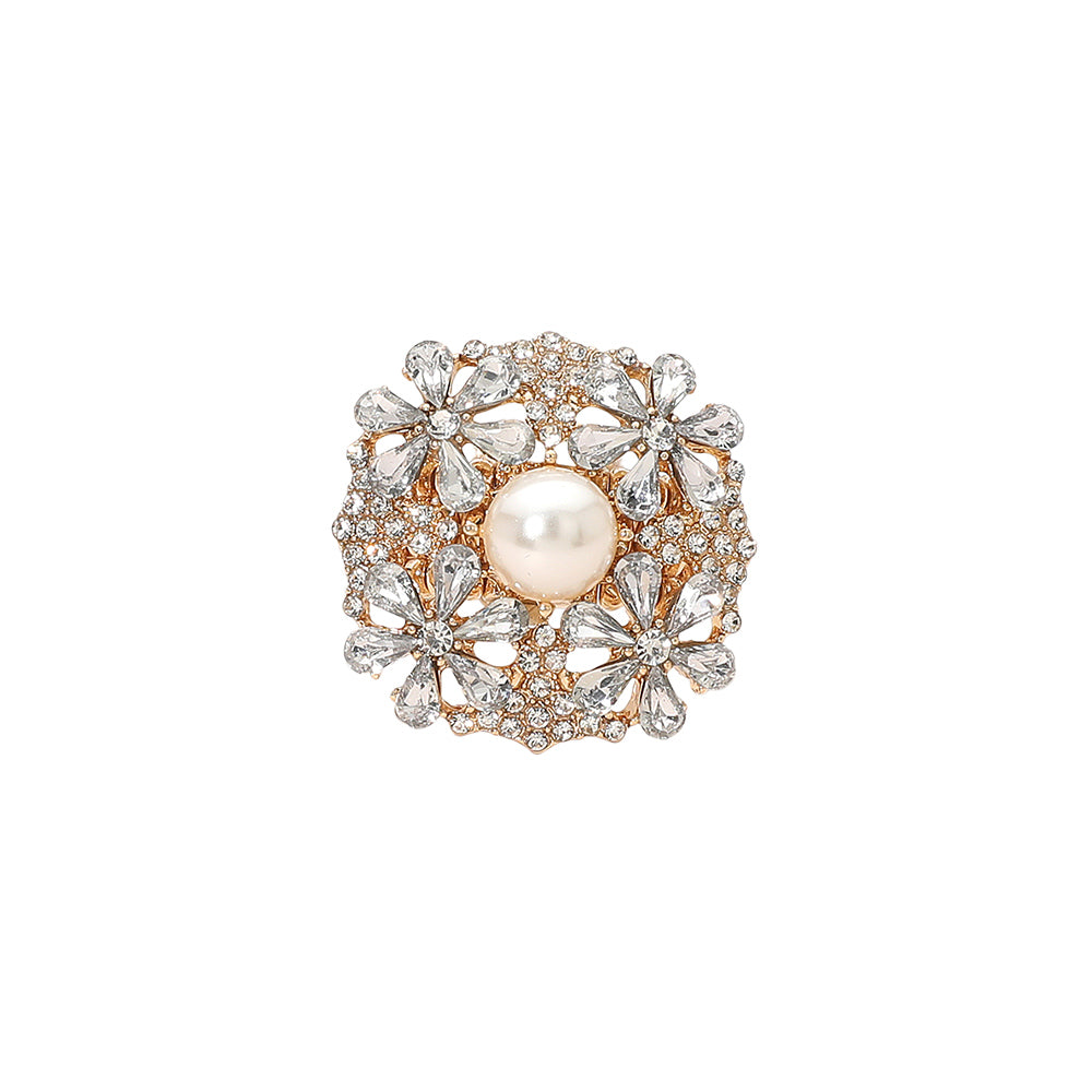CRYSTAL GARDEN PEARL RING
