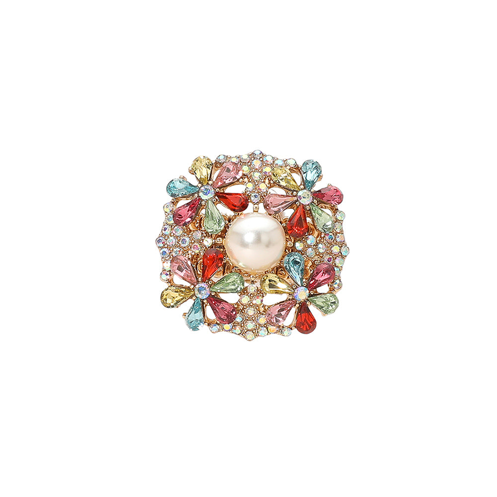 CRYSTAL GARDEN PEARL RING