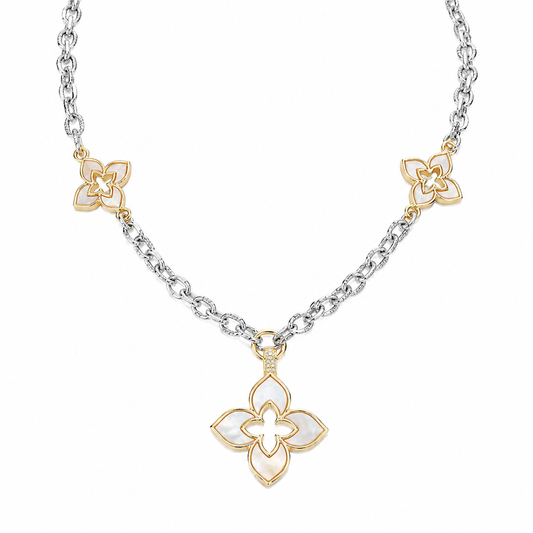 ELODIE CLOVER STATION NECKLACE