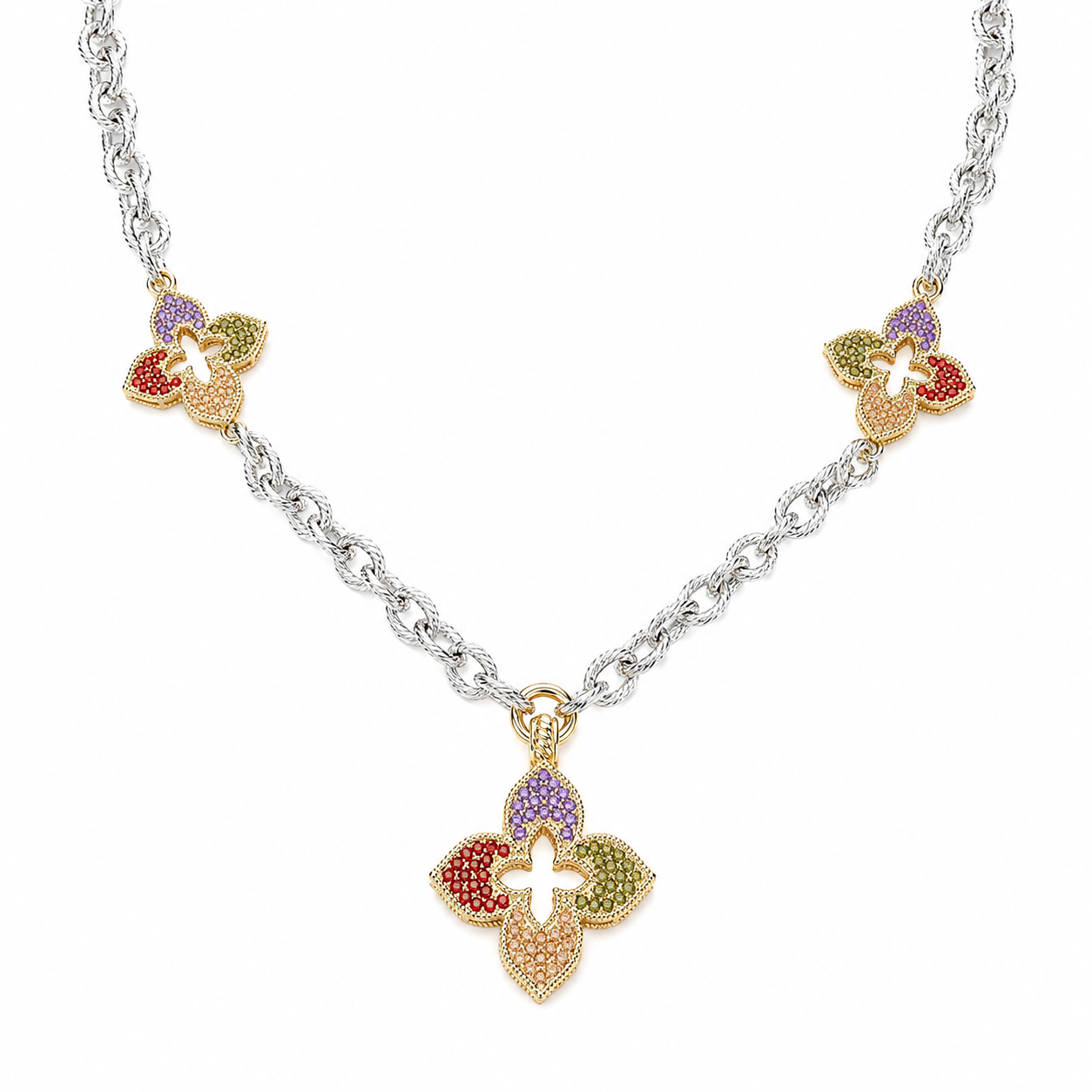 ELODIE CLOVER STATION NECKLACE