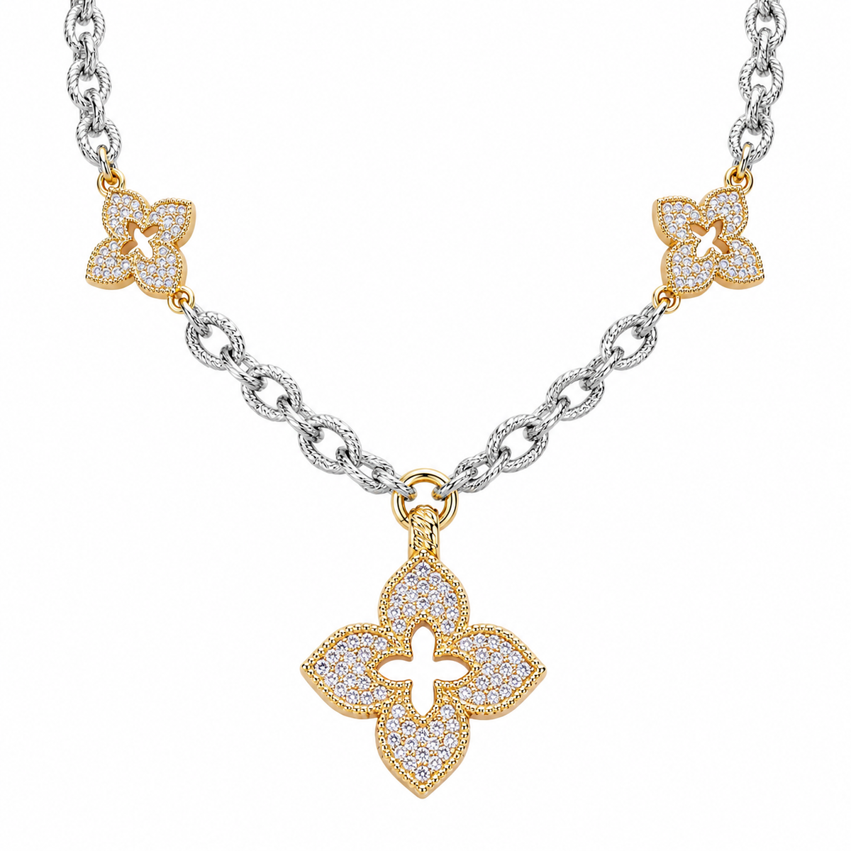 ELODIE CLOVER STATION NECKLACE
