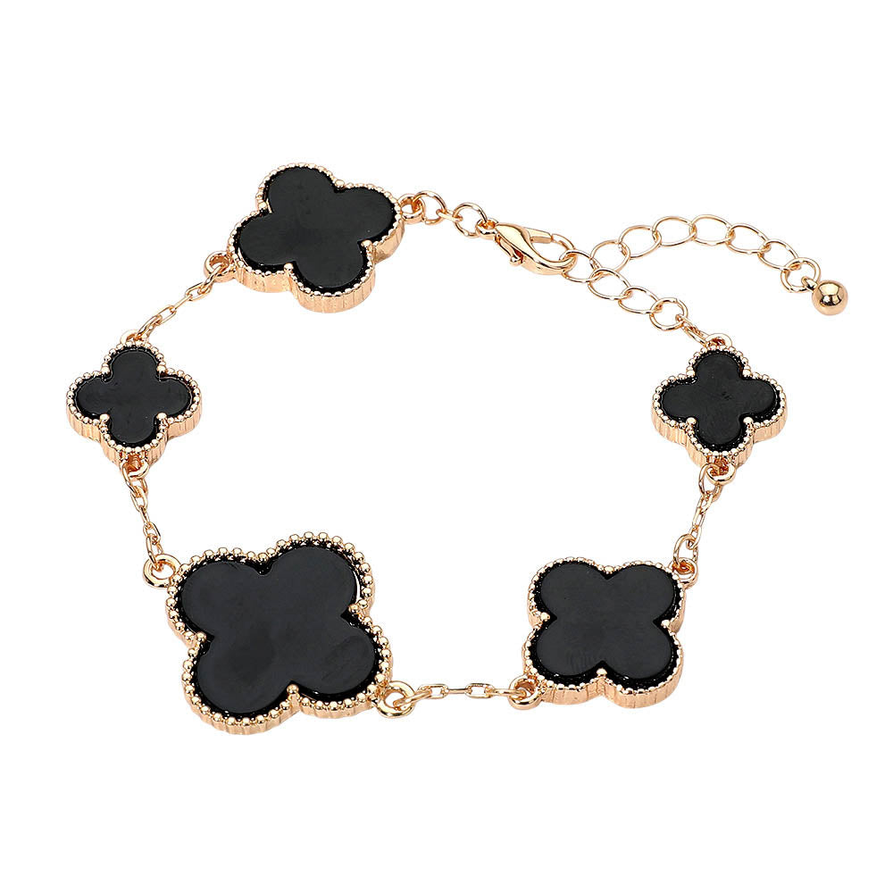 FIVE QUATREFOIL CHARM BRACELET