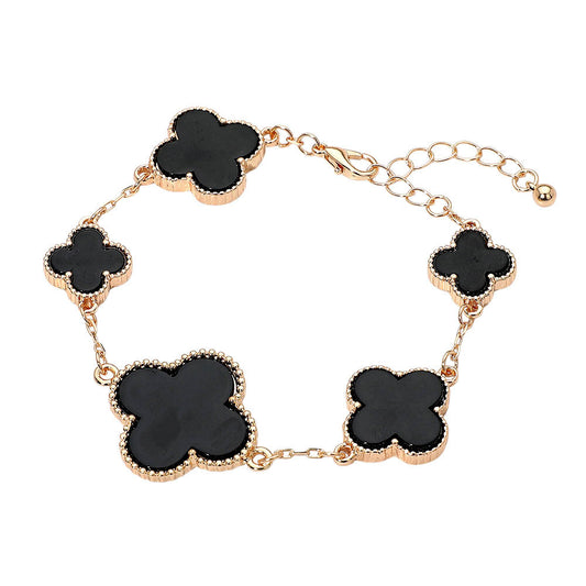 FIVE QUATREFOIL CHARM BRACELET