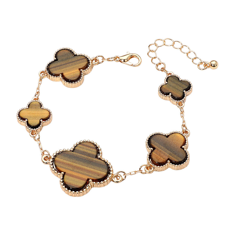 FIVE QUATREFOIL CHARM BRACELET