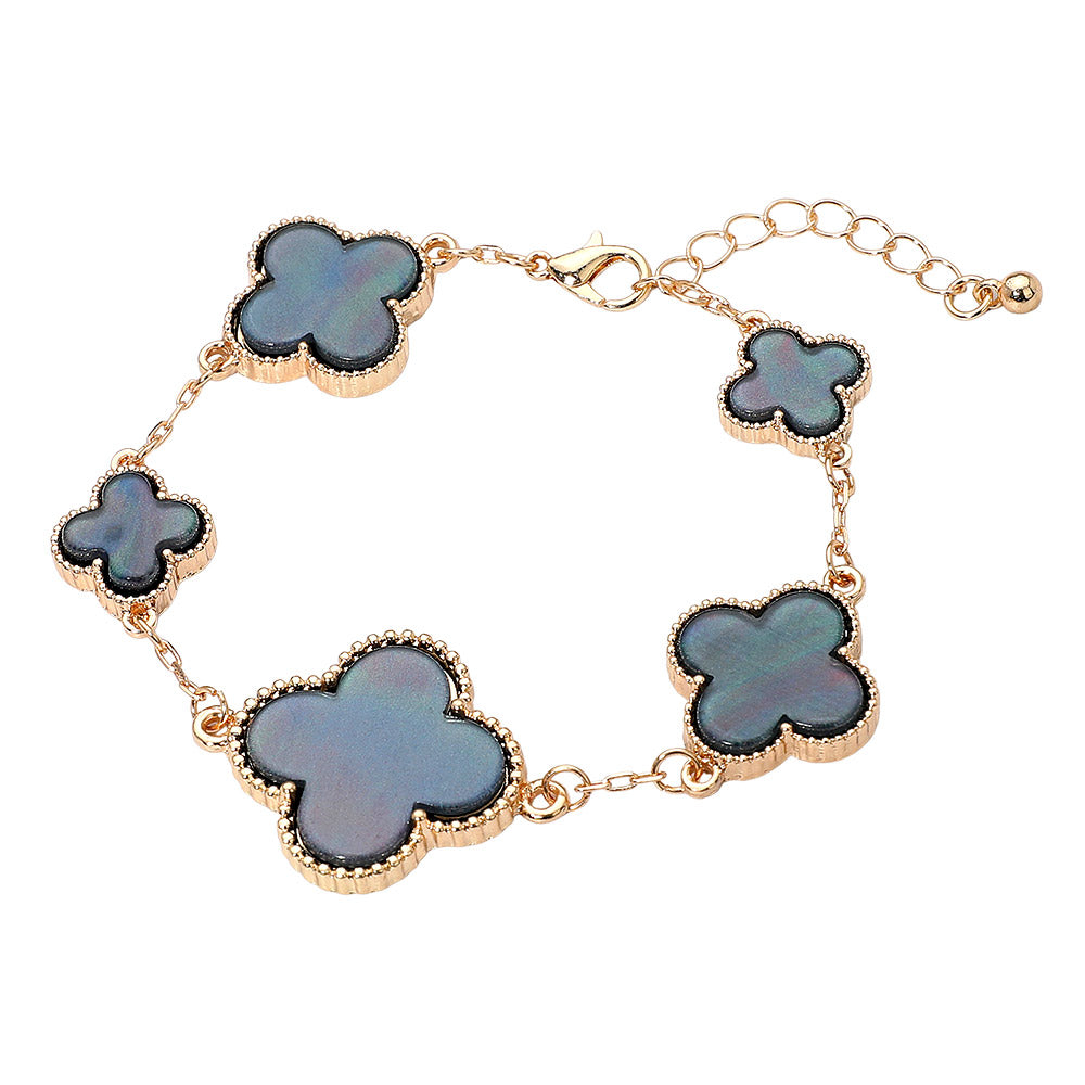 FIVE QUATREFOIL CHARM BRACELET