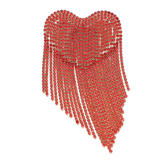 HEART DRIP FRINGE BROOCH