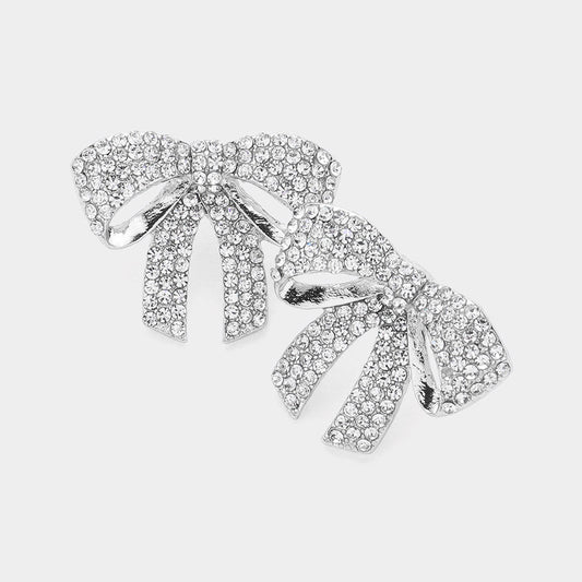 MIRIAM PAVÉ BOW EARRINGS