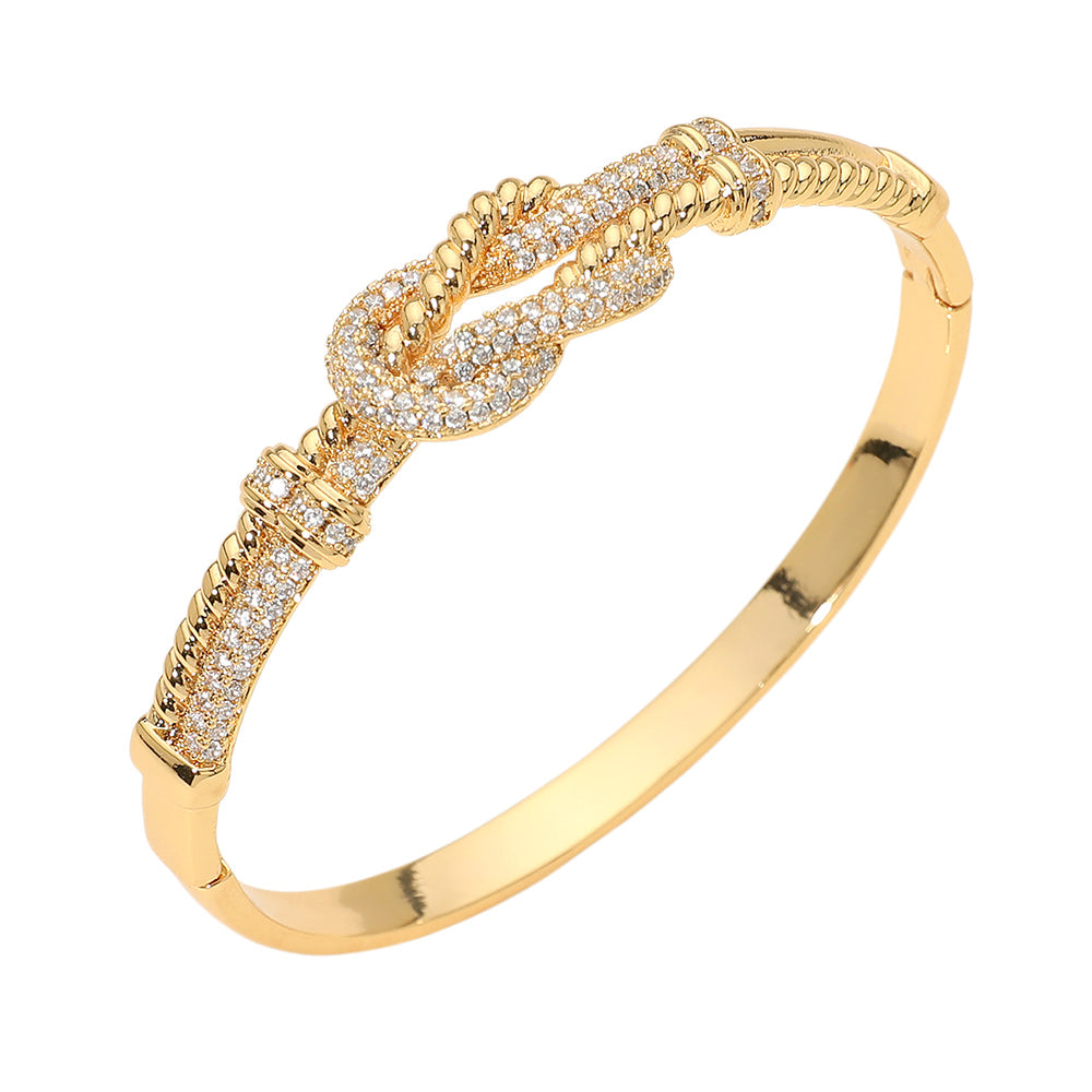 ORIEN PAVÉ KNOT HINGED BANGLE