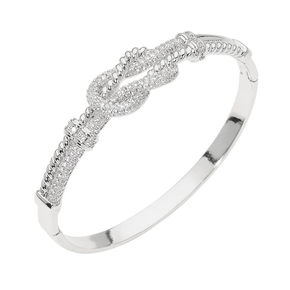 ORIEN PAVÉ KNOT HINGED BANGLE