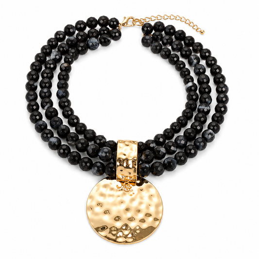 SABINE HAMMERED DISC NECKLACE