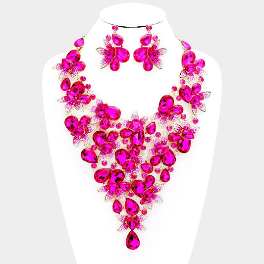 SIENNA NECKLACE SET - FUCHSIA