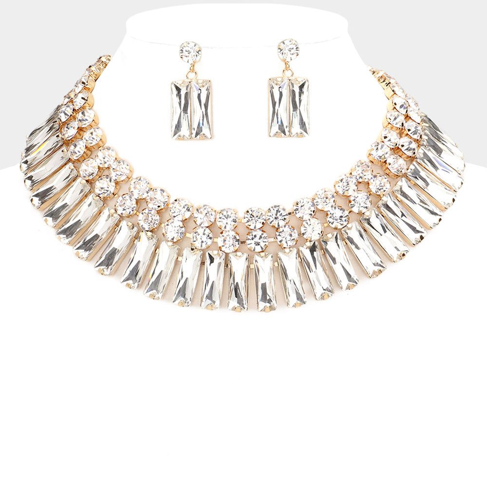 WHITNEY NECKLACE SET - CLEAR