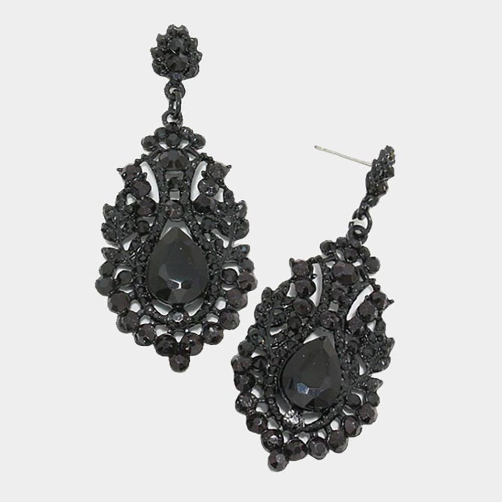 BLANKA EARRINGS - JET BLACK