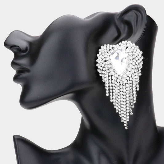 LACY FRINGE EARRINGS - SILVER