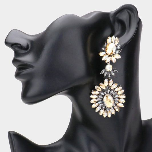 LILLIE EARRINGGS - BLACK DIAMOND/TOPAZ