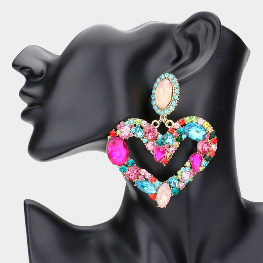 BLANCA HEART EARRINGS - MULTI